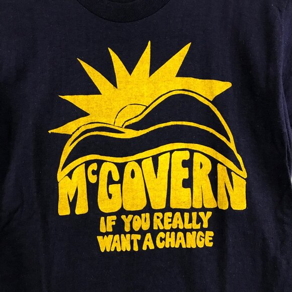 Vintage 70s McGovern political campaign t shirt size M Single Stitch - Picture 2 of 9